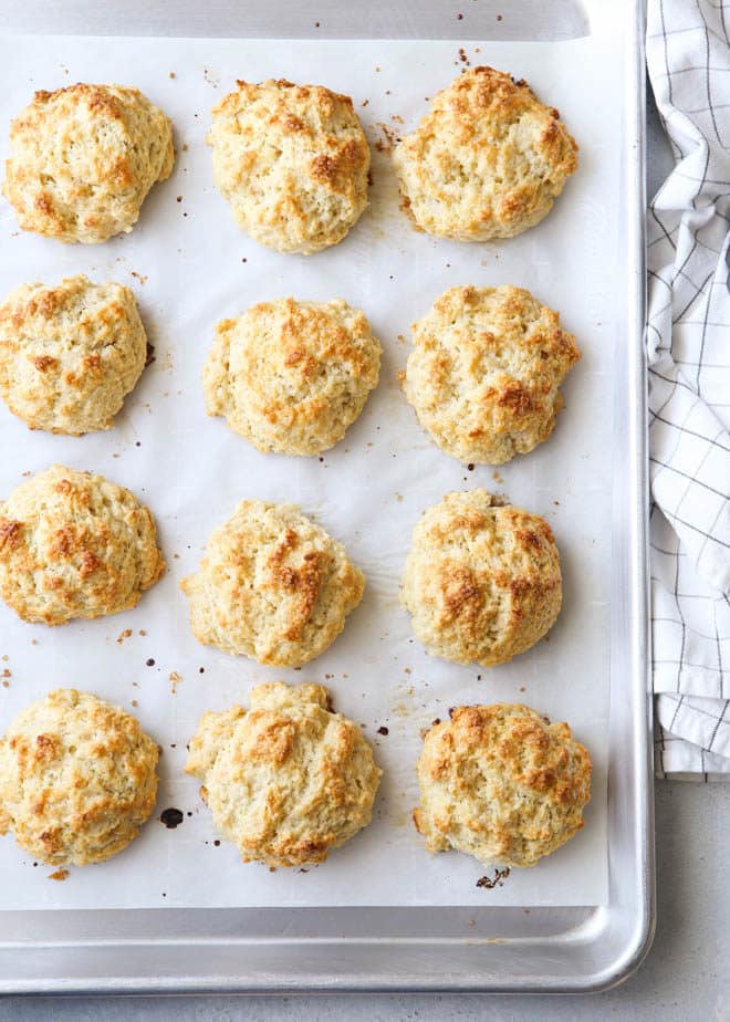 Buttermilk drop biscuits for strawberry shortcakes