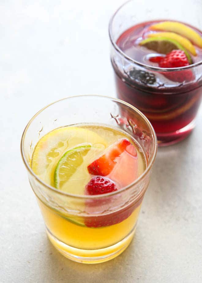 This simply summery sangria wine can be made with either red or white wine!