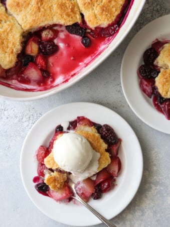 This is the ultimate fruit cobbler filled with all of your favorite summer fruit!