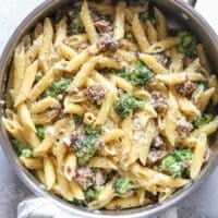 Easy one-pot sausage and broccoli pasta