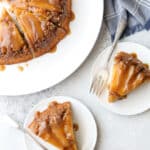 This caramel apple upside-down cake is perfect for fall!
