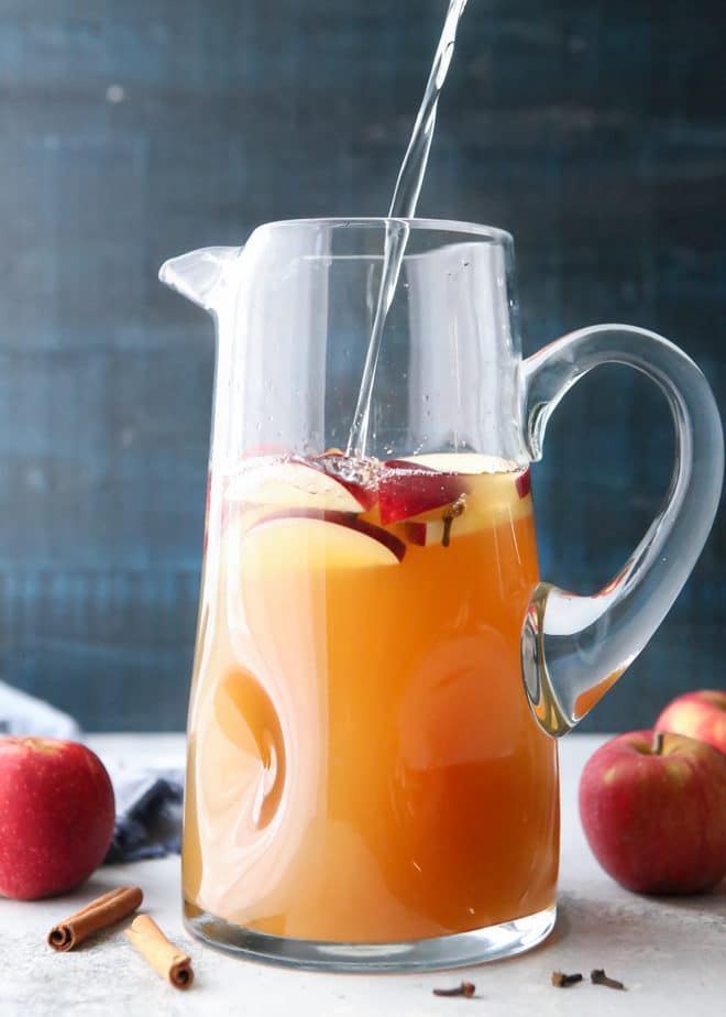 Spiced apple cider sangria is the perfect fall cocktail!