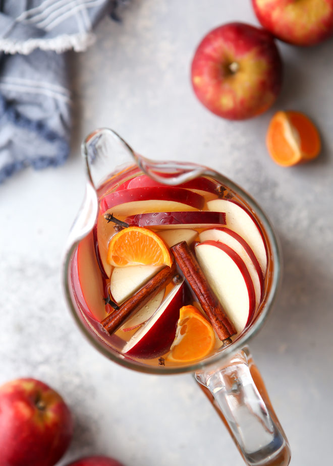Spiced apple cider sangria is the perfect fall cocktail!