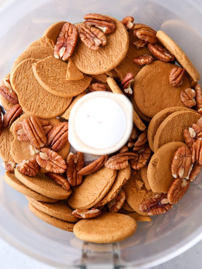 Gingersnaps and pecans make a delicious pie crust!