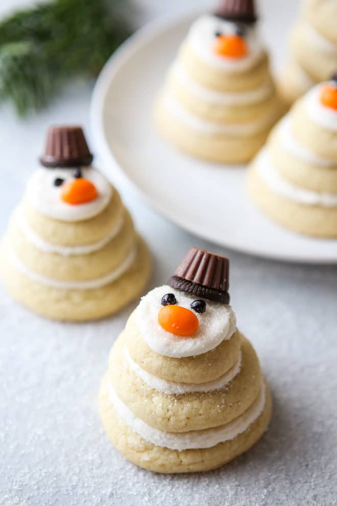 Snowman sugar cookies are adorable and fun to make!