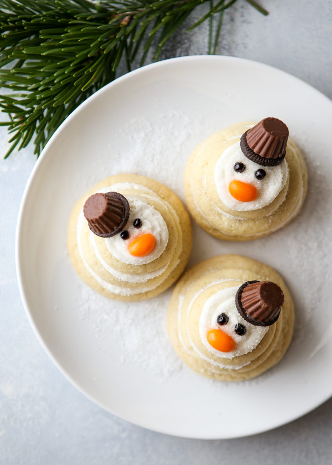 Snowman sugar cookies are adorable and fun to make!