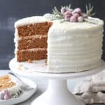 This gingerbread layer cake with cream cheese buttercream is perfect for the holidays!