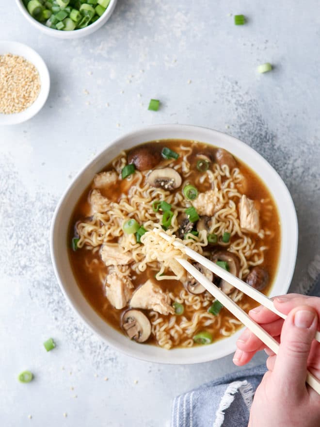 This is a quick and easy chicken ramen soup recipe for nights when you feel like staying in!