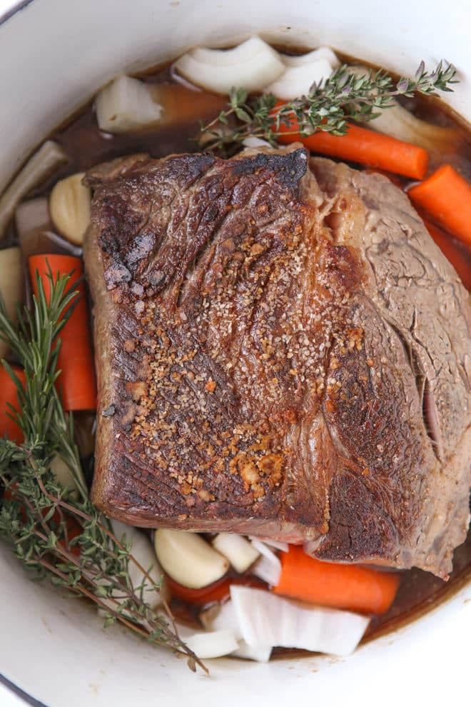 This pot roast is prepped and ready for the slow cooker in just 15 minutes