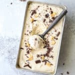 This no-churn peanut butter chocolate chunk ice cream requires just 6 simple ingredients and only a few minutes to make!