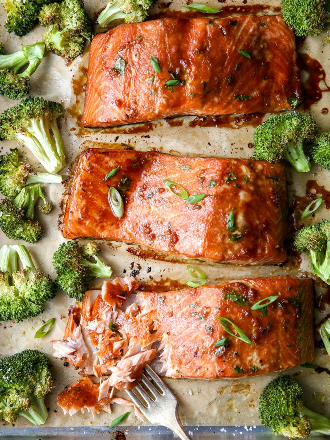 This Asian-glazed sheet-pan salmon and broccoli is a quick, easy, and delicious meal the whole family will love!