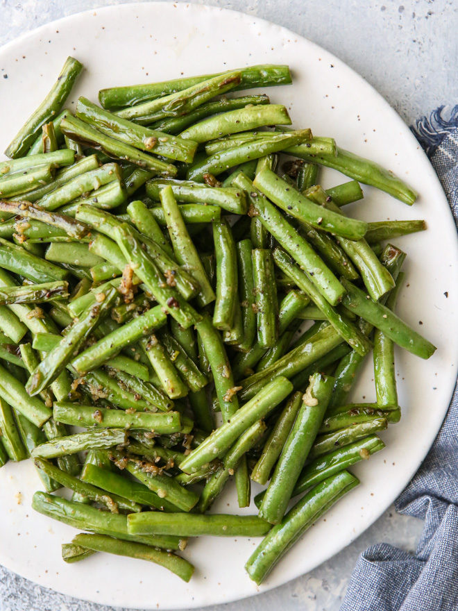 These simple and flavorful buttery garlic green beans are the perfect veggie side dish!