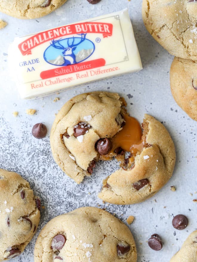 These soft and gooey caramel-stuffed chocolate chip cookies couldn't be any more irresistible!