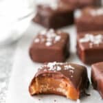 These homemade chewy caramels covered in chocolate and sprinkled with sea salt are a luxurious treat that are surprisingly easy to make!