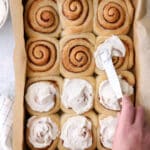 These incredibly delicious no-knead cinnamon rolls with vanilla frosting may be the easiest you'll ever bake! 