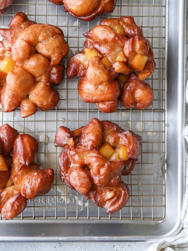 Homemade sourdough apple fritters made with yeast-risen dough folded together with juicy cinnamon apples are the ultimate fall treat!