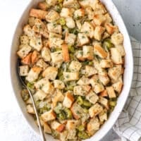 This easy classic stuffing recipe is made with simple ingredients and only a few minutes of prep work.