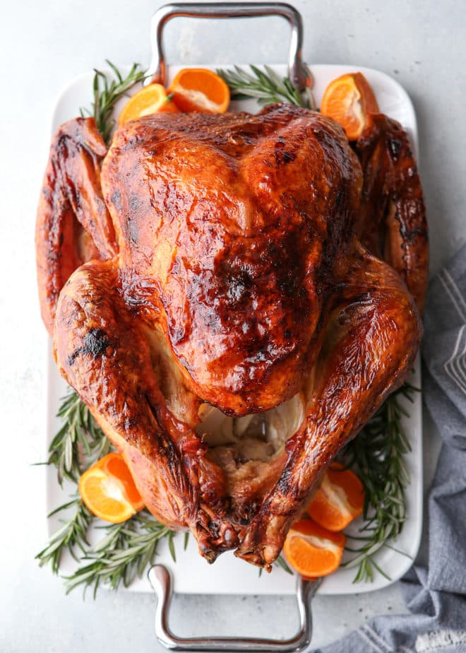 This dry-brined roasted turkey is the only turkey recipe you'll ever need! It's full of incredible flavor, it's super juicy, and is has the most beautiful crispy skin. 