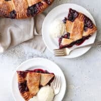 This cranberry blueberry pie is the perfect combination of sweet and tart, with plenty of cozy spices and a buttery flaky pie crust. It's perfect for the holidays!