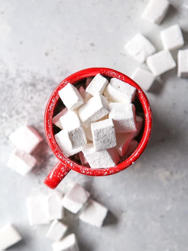 Homemade marshmallow are the perfect topping for hot cocoa