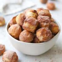 These cinnamon-sugar pretzel bites are soft, buttery and perfectly spiced. They're a delicious sweet treat!
