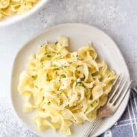 Simple buttered noodles are a quick and easy side dish