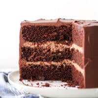 The secret ingredient to this incredibly rich and moist chocolate cake is sour cream!