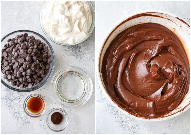 Making chocolate sour cream frosting