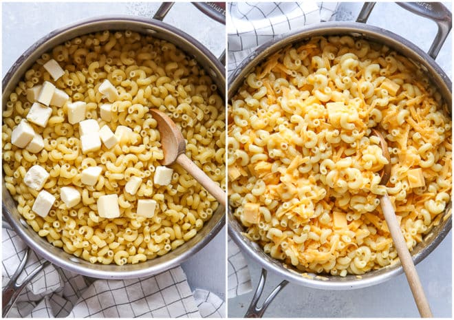 Making the easiest stovetop mac and cheese