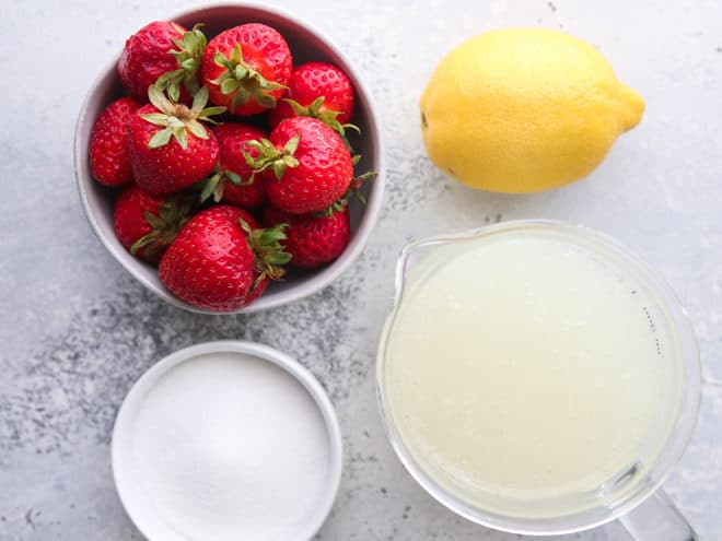 ingredients for the easiest strawberry lemonade