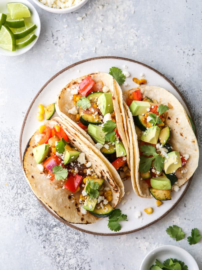 simple grilled veggie tacos are fresh, healthy, and full of so much flavor