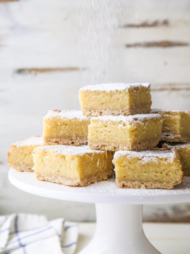 a stack of maple butter bars on a platter