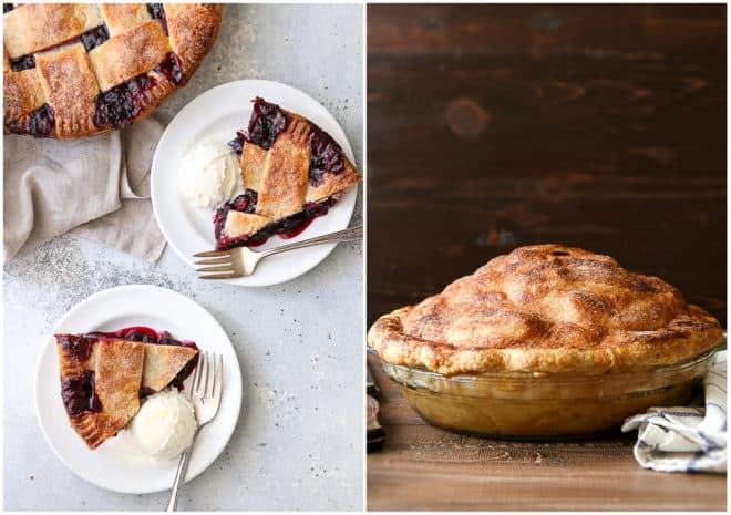 cranberry blueberry pie and mile high apple pie
