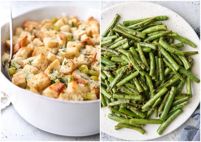 classic stuffing and green beans