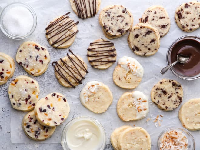 shortbread cookies with toppings