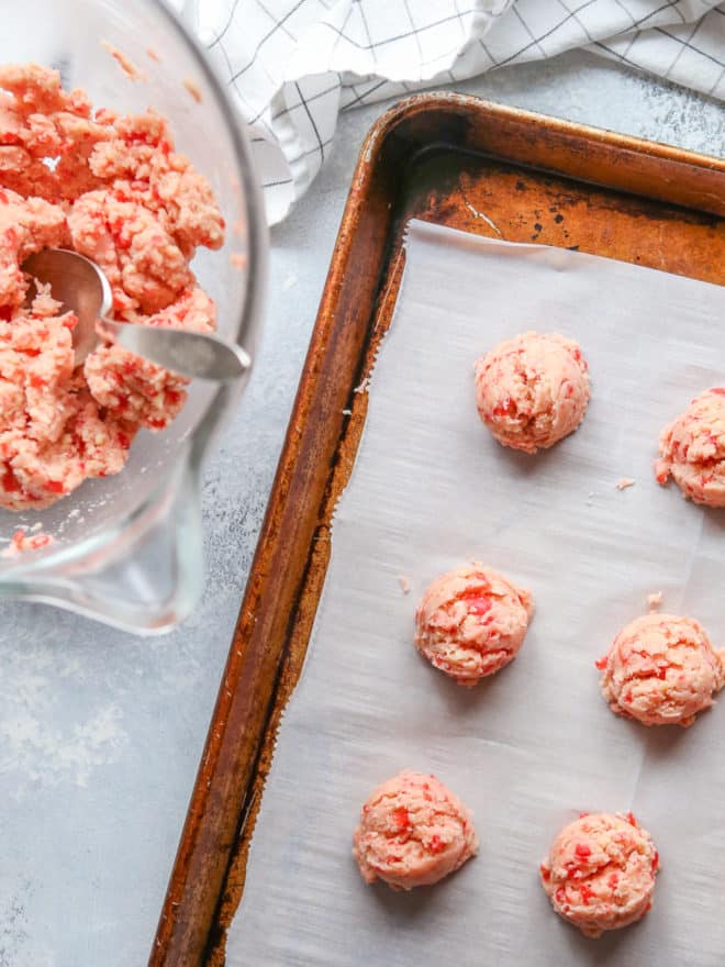 cherry almond snowball cookie dough