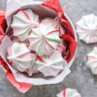 peppermint meringues in a bowl