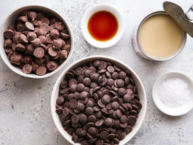 5 ingredients for salted chocolate truffles