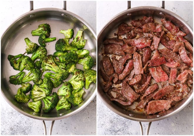 stir frying beef and broccoli