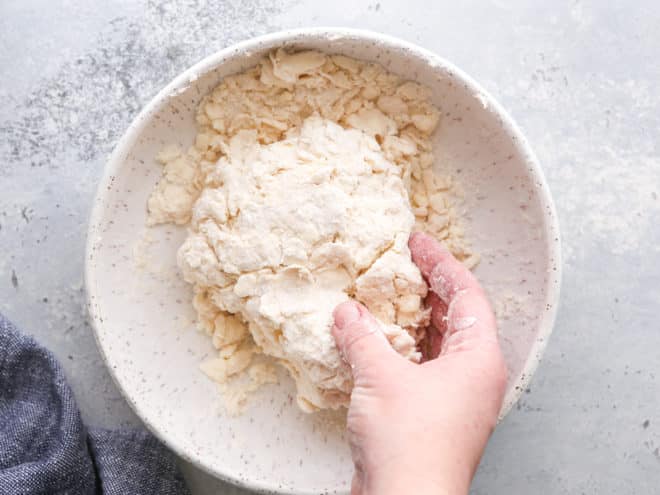 mixing puff pastry dough