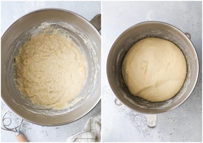 making sandwich buns dough