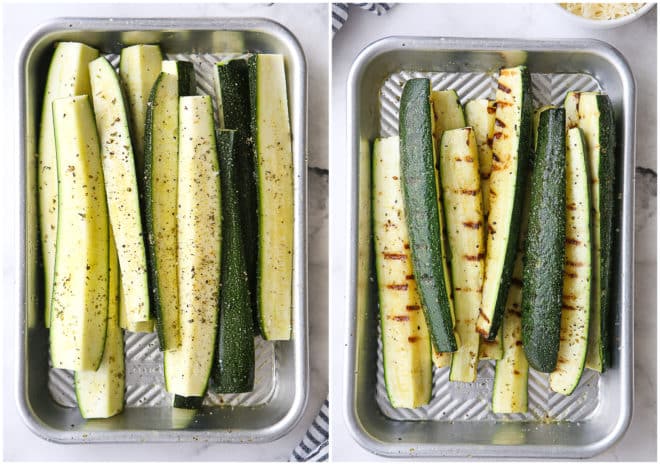 zucchini before and after grilling