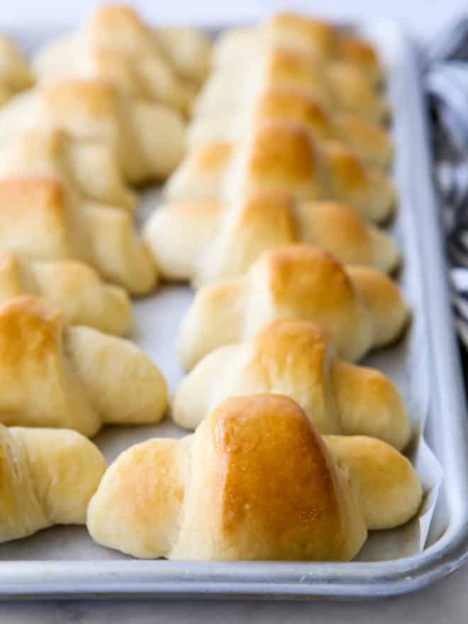 fairy crescent rolls baked on a pan