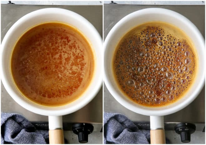 making caramel with the wet method, steps 3 and 4