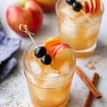 apple cider old fashioned in a glass