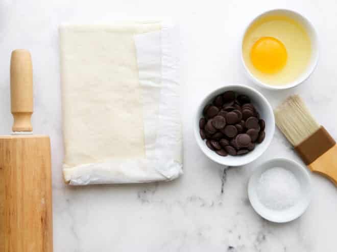 just 4 ingredients needed for puff pastry croissants