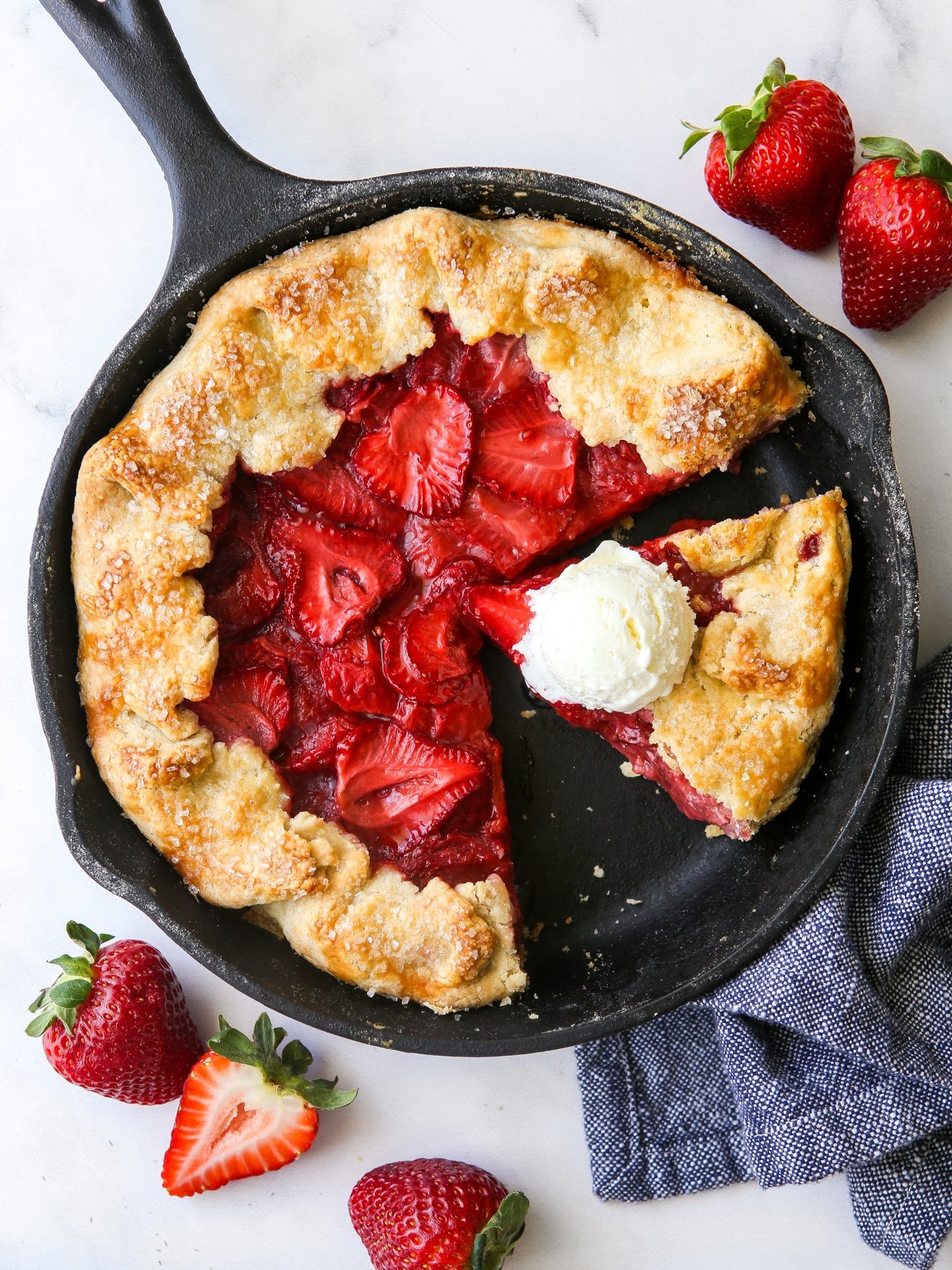 Strawberry Skillet Pie - Completely Delicious