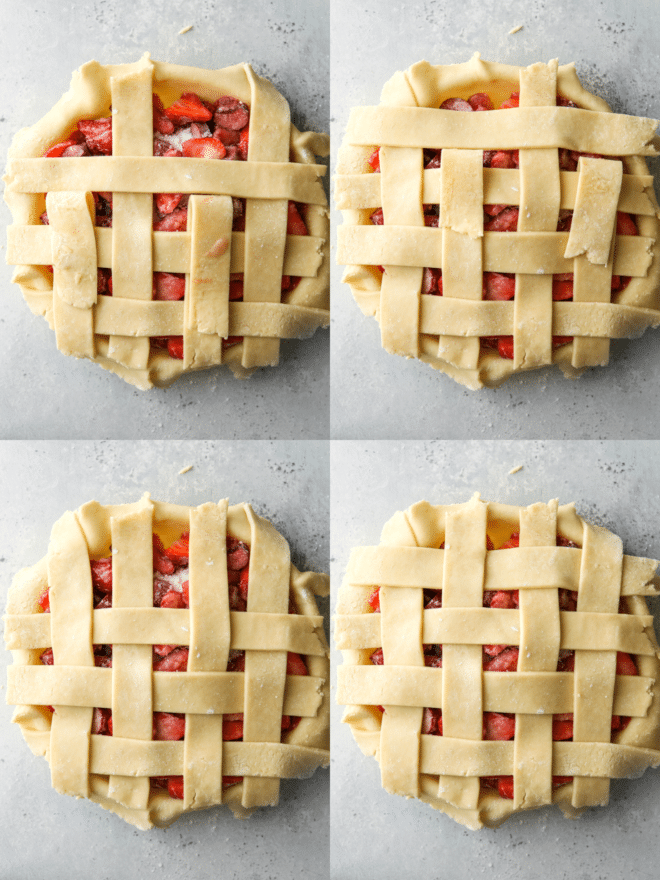 assembling lattice pie crust steps 5-8