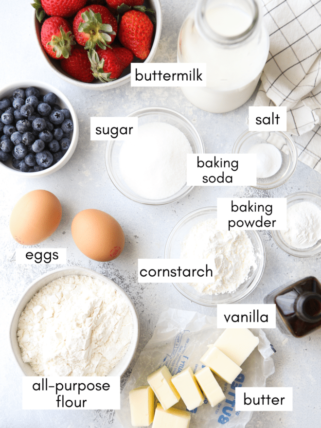 ingredients for the best buttermilk waffles