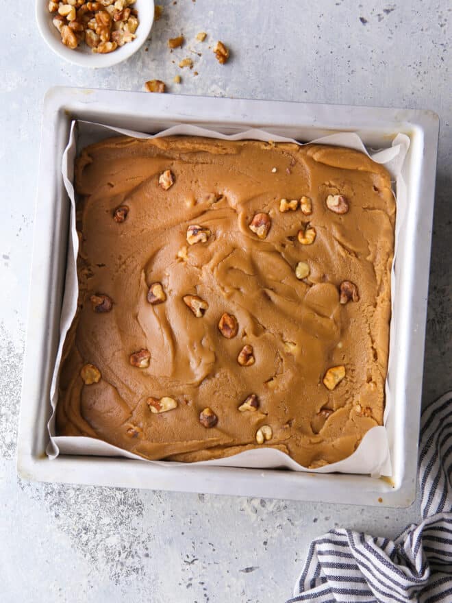 brown sugar fudge in a pan
